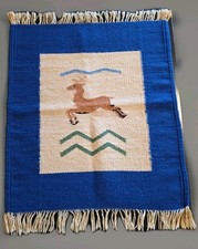 Handwoven Wool Pictorial Tapestry Rug with Animals, Palm Trees & Birds — listing 2