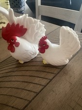 Ceramic Rooster and Hen Figurine Set with Harvest Vegetable Bases — listing 6