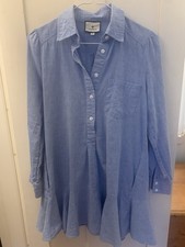 Tuckernuck Chambray Shift Dress with Eyelet Lace Trim, Size M — listing 6