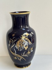 Jaeger & Co. Bavaria Porcelain Bud Vase, Teal & White with Gold Floral Decoration — listing 2