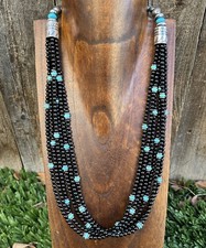 Sterling Silver Multi-Strand Foxtail Bracelet with Blue Chalcedony Cabochons, listing 3