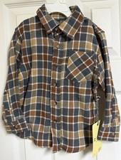 Copper Denim Toddler Buffalo Check Flannel Button-Up Shirt, Size 3T — listing 5