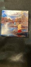 Set of Decorative Ceramic Art Tiles Featuring Native American Portraits by Rorex — listing 2
