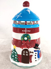 Ceramic Lighthouse Tealight Candle Holder / Luminary with Removable Dome Top — listing 2