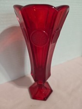 Ruby Red Blown Glass Rose Bowl Vase with Polished Pontil — listing 6