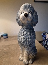 Vintage Ceramic Poodle Puppy Figurine (White, Textured Coat)