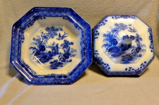 Antique Blue & White Transferware Covered Vegetable Tureen, 'Triangle' Pattern — listing 3