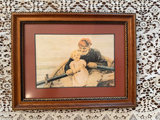 Framed Reproduction Print of Victorian Family Picnic Scene in Ornate Gilt Frame — listing 4