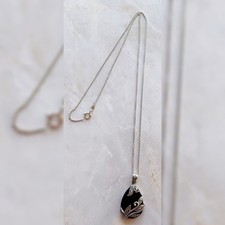 Vintage Silver-Tone Marcasite Lariat-Style Y-Drop Necklace with Teardrop Pendant — listing 3