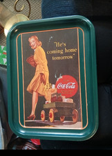 Coca-Cola "He's Coming Home Tomorrow" Metal Serving Tray — listing 3