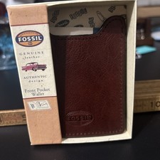 Fossil Brown Leather Magnetic Money Clip Card Case Wallet — listing 3