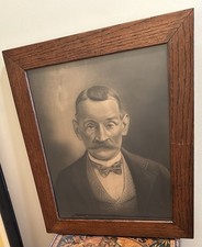 Original Charcoal Portrait of a Young Boy in Plaid Shirt, Signed 'David Hunt'