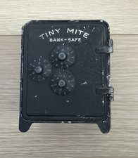Vintage Mechanical Combination Dial Coin Safe / Bank with Visible Gear Movement, 5x4 in. — listing 6