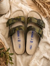 Birkenstock Arizona Birko-Flor Sandals, Camo Sand, Size EU 38 / US 7 Narrow, New with Tags — listing 4