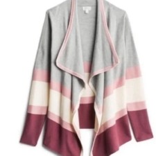 Market & Spruce Cable-Knit Button-Front Cardigan with Suede Elbow Patches, Size L — listing 2