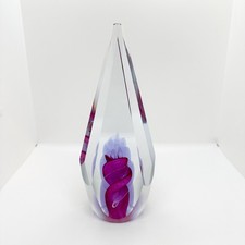 Hand-Blown Iridescent Art Glass Oil Lamp with Signed Base — listing 3