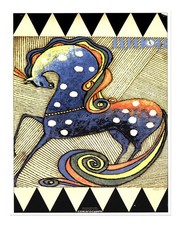 Framed Abstract Equestrian Watercolor Print of Horses — listing 4