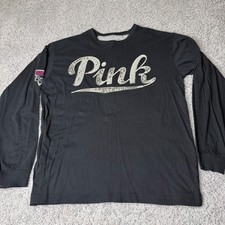 Victoria's Secret PINK Navy Blue Sequin Bling Pocket Tee, Size L — listing 2