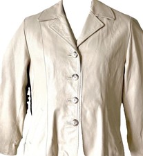 Peruzzi Made in Italy Men's Black Leather Blazer Jacket, Three-Button — listing 2