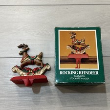 Silver-Tone Metal Reindeer Christmas Stocking Holder — listing 4