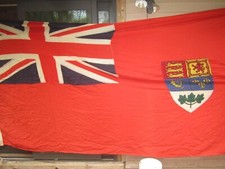 Antique Canadian Red Ensign Civil Flag, 4-Province Shield, circa 1907-1922, approx. 3ft x 2ft (36" x 17") — listing 6
