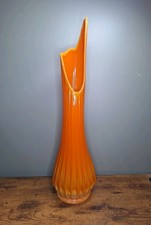 L.E. Smith Bittersweet Orange Swung Vase — listing 6