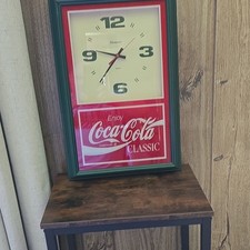 Vintage Coca-Cola "Enjoy Coca-Cola" Wood-Framed Quartz Advertising Wall Clock by Hanover — listing 6