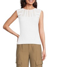 DKNY Black Sleeveless Ribbed Knit Top, Size L — listing 2