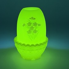 Fenton Hand-Painted Scenic Fairy Lamp with Trees, Two-Piece Dome & Base — listing 3