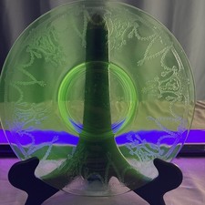 Green Depression Glass Ribbed Salad/Luncheon Plate — listing 3