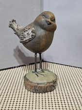Rustic Farmhouse Bird Print on Wood Panel with Distressed Frame & Metal Corner Brackets — listing 4