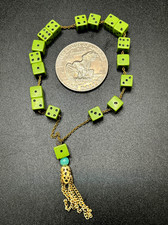 Yellow Dice Bead Worry Beads (Komboloi) with Gold Tassel
