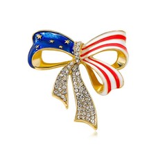 Rhinestone American Flag Lapel Pin, Pave-Set Red White & Blue Crystals — listing 4