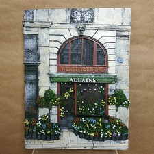 Hand-Painted Dimensional Wall Art Plaque - Parisian "Fleuriste Allains" Flower Shop Facade — listing 2