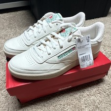 Reebok Club C Mid-Top Leather Sneakers, White/Green — listing 6