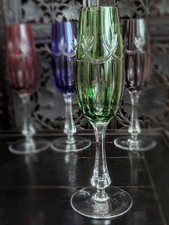 Vintage Cut Crystal Fluted Champagne Flute with Vertical Cut Panels and Star-Cut Foot — listing 5