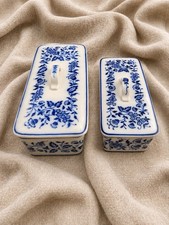 Vintage Blue & White Floral Covered Casserole Dish with Lid Yes - it says a brand name/country
