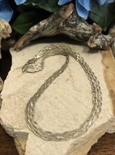 Sterling Silver Braided Herringbone Bracelet, 7.25" - Made in Mexico