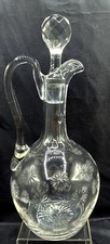 Vintage Cut Glass Square Whiskey Decanter with Faceted Stopper — listing 6
