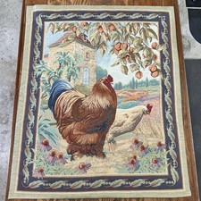 French Country Rooster & Hen Tapestry Wall Hanging 3' x 3.5' — listing 5