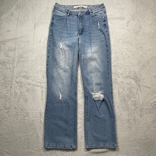 Tinseltown Wide-Leg High-Rise Jeans with Pastel Daisy Peace-Sign Print, Juniors Size 5 — listing 2