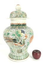 Chinese Famille Verte Porcelain Vase with Bird and Floral Panels — listing 5