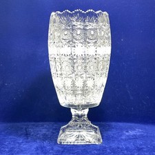 Cut Lead Crystal Flared Vase with Diamond and Fan Pattern — listing 5