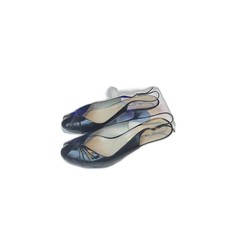 Vintage Bruno Magli Pewter Leather & Suede Peep-Toe Pumps with Silver Stud Detail, Size 10 B — listing 5