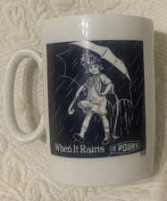 Morton Salt "When It Rains It Pours" 1914 Umbrella Girl Advertising Coffee Mug — listing 5