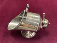 Antique Silver Plated Sugar Scuttle with Hinged Lid on Pedestal Base — listing 2