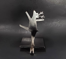 Silver-Tone Metal Reindeer Christmas Stocking Holder