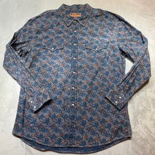 Cinch Modern Fit Men's Long Sleeve Button-Up Shirt, Geometric Diamond Print, Size M — listing 4
