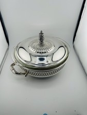 Antique Silver Plate Adjustable Casserole / Hot Dish Holder Trivet with Shell Feet — listing 6