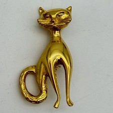 Gold-Tone Figural Pendant Necklace with Curb Chain, possibly stylized bird or animal charm — listing 6